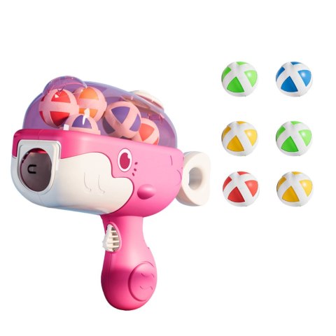 Pistolet Na Kulki Z Rzepem Tarcza Materiałowa Wieloryb Różowy LEAN Toys Pistolet Na Kulki Z Rzepem Tarcza Materiałowa Wieloryb Różowy LEAN Toys