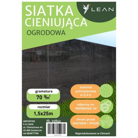Siatka Cieniująca Na Ogrodzenie Płot Maskująca Szara 1.5M 25M 70g/m² Siatka Cieniująca Na Ogrodzenie Płot Maskująca Szara 1.5M 25M 70g/m²