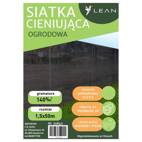 Siatka Cieniująca Na Ogrodzenie Płot Maskująca Zielona 1.5M 50M 140g/m² Siatka Cieniująca Na Ogrodzenie Płot Maskująca Zielona 1.5M 50M 140g/m²