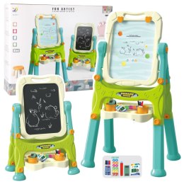Tablica Edukacyjna Dwustronna Na Stelaże Akcesoria Zielona 3w1 LEAN Toys
