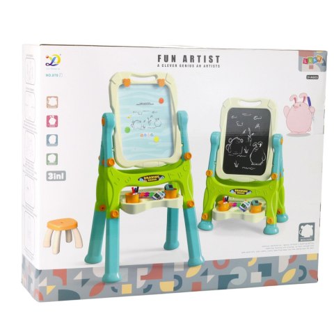 Tablica Edukacyjna Dwustronna Na Stelaże Akcesoria Zielona 3w1 LEAN Toys Tablica Edukacyjna Dwustronna Na Stelaże Akcesoria Zielona 3w1 LEAN Toys
