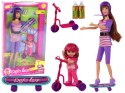 Zestaw Lalek Lucy Purpurowy Hulajnoga Deskorolka Kaski LEAN Toys