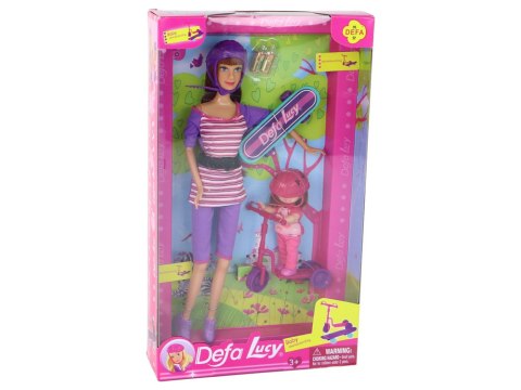 Zestaw Lalek Lucy Purpurowy Hulajnoga Deskorolka Kaski LEAN Toys Zestaw Lalek Lucy Purpurowy Hulajnoga Deskorolka Kaski LEAN Toys
