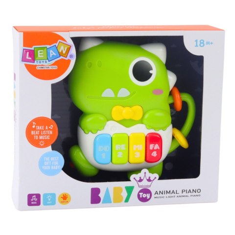 Mini Pianinko Dla Malucha Dinozaur Zielony Światła Dźwięki Mini Pianinko Dla Malucha Dinozaur Zielony Światła Dźwięki