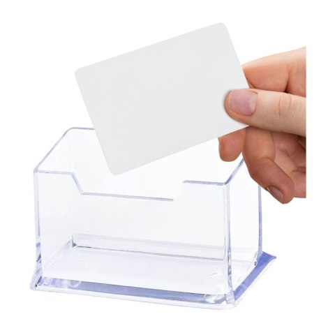 Pojemnik Na Wizytówki Przeźroczysty Transapentny Plastikowy 11cm Pojemnik Na Wizytówki Przeźroczysty Transapentny Plastikowy 11cm