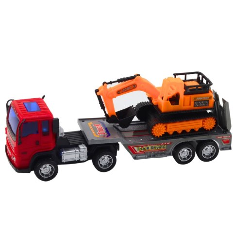 Zestaw Ciężarówka Laweta Naczepa Koparka Gąsienicowa LEAN Toys Zestaw Ciężarówka Laweta Naczepa Koparka Gąsienicowa LEAN Toys