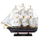 Model Kolekcjonerski Dekoracyjny Statek Żaglowiec Trójmasztowy Czarny 39x36cm