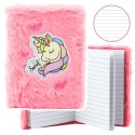 Pluszowy Notatnik W Linie Jednorożec Holograficzny Różowy A6 80 Kartek