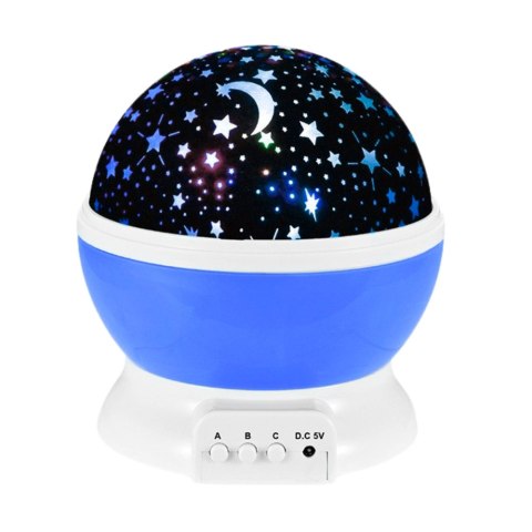 Projektor Gwiazd Obrotowy 360° LED Lampka Nocna Niebieski Projektor Gwiazd Obrotowy 360° LED Lampka Nocna Niebieski