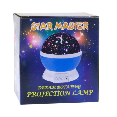 Projektor Gwiazd Obrotowy 360° LED Lampka Nocna Niebieski Projektor Gwiazd Obrotowy 360° LED Lampka Nocna Niebieski