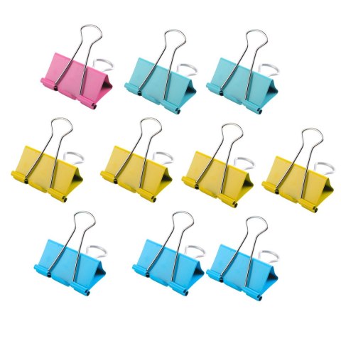 Zestaw Klipsów Spinaczy Biurowych Do Papieru Kolorowe 10szt 19mm