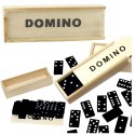 Gra Logiczna Rodzinna Domino 32 Płytki Drewniane Czarne