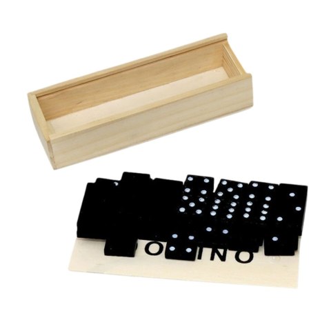 Gra Logiczna Rodzinna Domino 32 Płytki Drewniane Czarne Gra Logiczna Rodzinna Domino 32 Płytki Drewniane Czarne