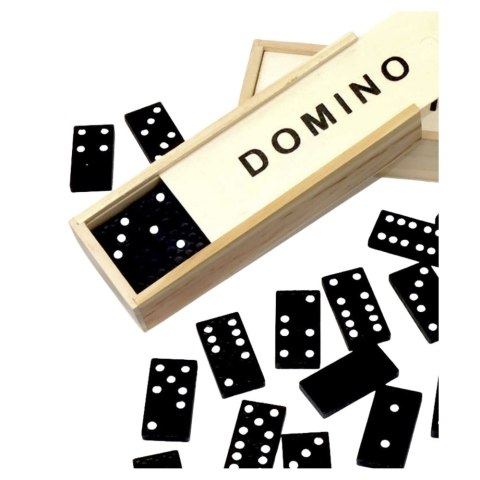 Gra Logiczna Rodzinna Domino 32 Płytki Drewniane Czarne Gra Logiczna Rodzinna Domino 32 Płytki Drewniane Czarne