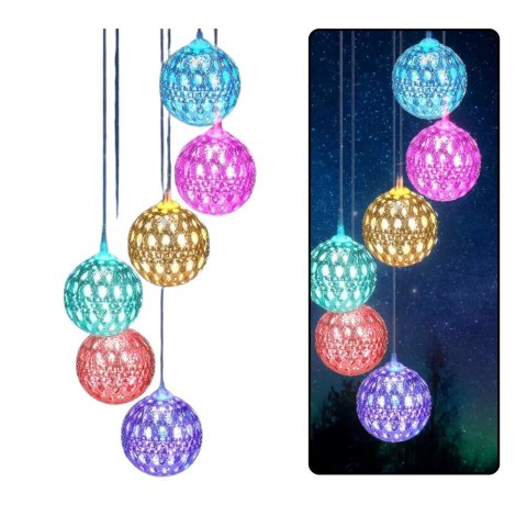 Lampki Solarne Ogrodowe LED Dzwonki Kule Marokańskie 70cm Lampki Solarne Ogrodowe LED Dzwonki Kule Marokańskie 70cm