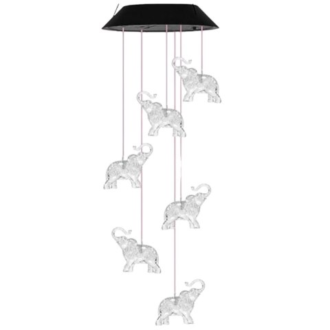 Lampki Solarne Ogrodowe LED Dzwonki Słoniki Kolorowe 70cm Lampki Solarne Ogrodowe LED Dzwonki Słoniki Kolorowe 70cm