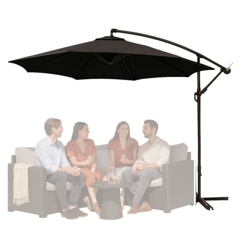 Parasol Ogrodowy Boczny Z Regulacją Pochyłu Pokrowiec 350 x 250cm Antracyt Parasol Ogrodowy Boczny Z Regulacją Pochyłu Pokrowiec 350 x 250cm Antracyt