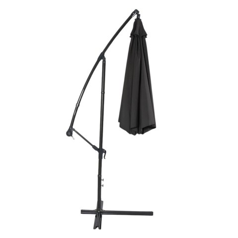 Parasol Ogrodowy Boczny Z Regulacją Pochyłu Pokrowiec 350 x 250cm Antracyt Parasol Ogrodowy Boczny Z Regulacją Pochyłu Pokrowiec 350 x 250cm Antracyt