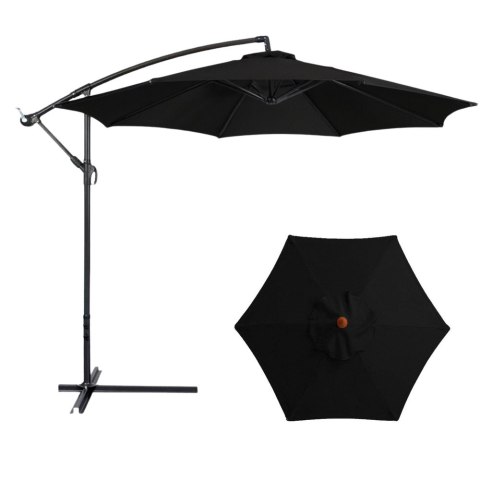 Parasol Ogrodowy Boczny Z Regulacją Pochyłu Pokrowiec 350 x 250cm Czarny Parasol Ogrodowy Boczny Z Regulacją Pochyłu Pokrowiec 350 x 250cm Czarny
