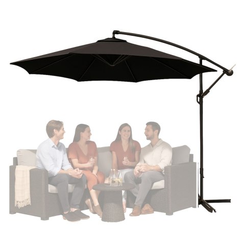 Parasol Ogrodowy Boczny Z Regulacją Pochyłu Pokrowiec 350 x 250cm Czarny Parasol Ogrodowy Boczny Z Regulacją Pochyłu Pokrowiec 350 x 250cm Czarny