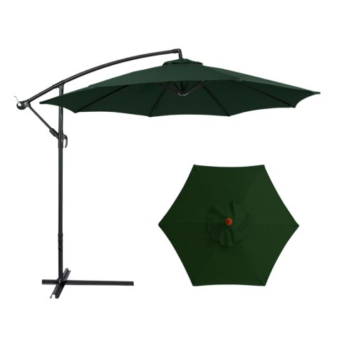 Parasol Ogrodowy Boczny Z Regulacją Pochyłu Pokrowiec 350 x 250cm Zielony Parasol Ogrodowy Boczny Z Regulacją Pochyłu Pokrowiec 350 x 250cm Zielony