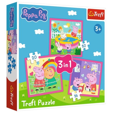 Puzzle 3w1 - Peppa i przyjaciele - Peppa Pig Trefl 34873