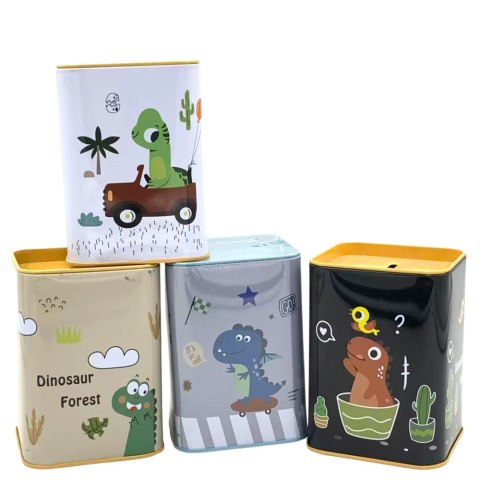 Skarbonka Dinozaur W Samochodzie Nauka Oszczędzania Metalowa 11x8cm Skarbonka Dinozaur W Samochodzie Nauka Oszczędzania Metalowa 11x8cm