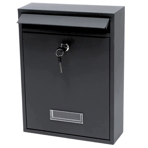 Skrzynka Pocztowa Na Listy Stal Ocynkowana Czarna 32x21,5x8,5cm Skrzynka Pocztowa Na Listy Stal Ocynkowana Czarna 32x21,5x8,5cm
