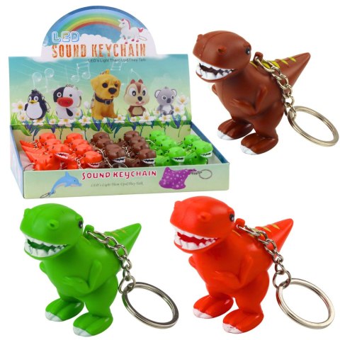 Brelok Do Kluczy Plecaka Dinozaur Latarka LED Dźwięki Mix Kolor Brelok Do Kluczy Plecaka Dinozaur Latarka LED Dźwięki Mix Kolor