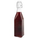 Butelka szklana kwadratowa na alkohol wino nalewkę likier syrop z korkiem klipsem 0,53 l
