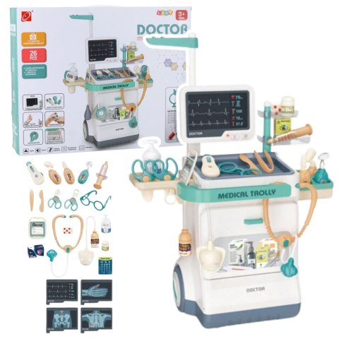 Zestaw Doktora Akcesoria Medyczne RTG EKG Światła Dźwięki 26 el.