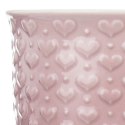 Duży kubek ceramiczny z uchem do kawy herbaty napojów serca różowy 580 ml
