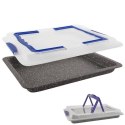 Forma do pieczenia ciasta z pokrywą blacha granitowa pokrywką i uchwytem GRANDE 43x29x7 cm Forma do pieczenia ciasta z pokrywą blacha granitowa pokrywką i uchwytem GRANDE 43x29x7 cm