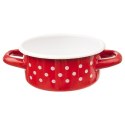 Garnek garnuszek emaliowany 0,6 l grochy czerwony Garnek garnuszek emaliowany 0,6 l grochy czerwony